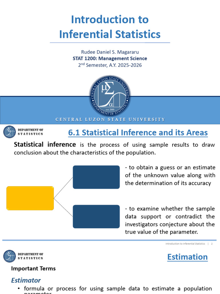 04 Introduction To Inferential Statistics | PDF | Estimator | Statistics