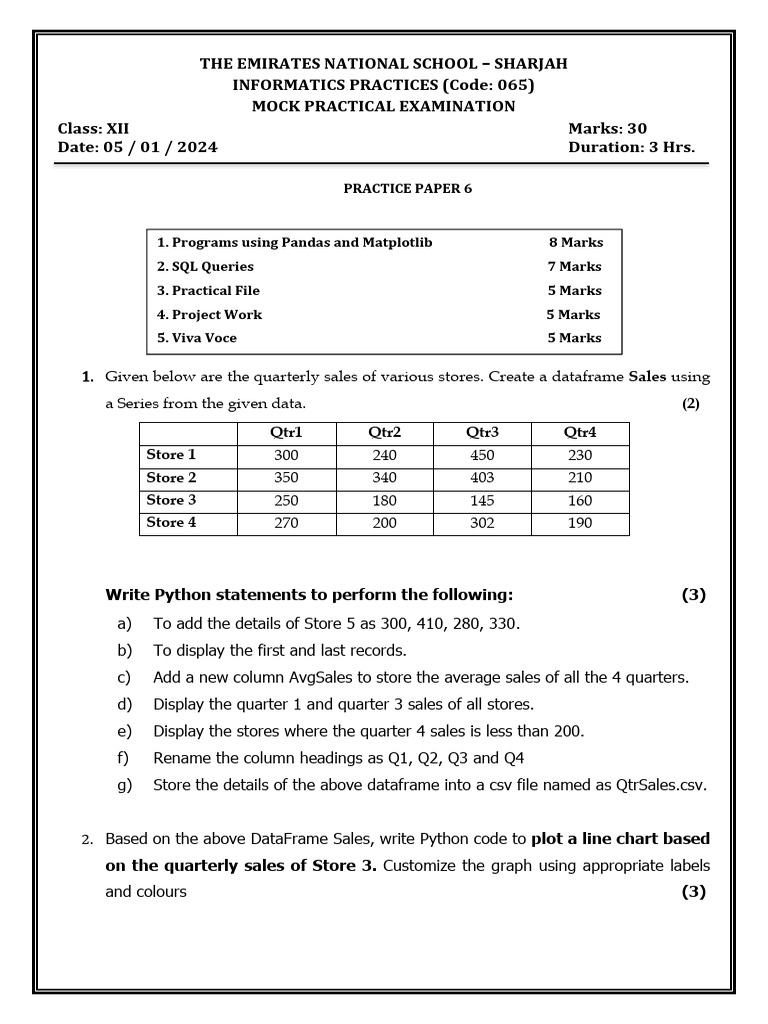 IP - MockPractice Paper - 3 - 2026 | PDF | Computing | Data