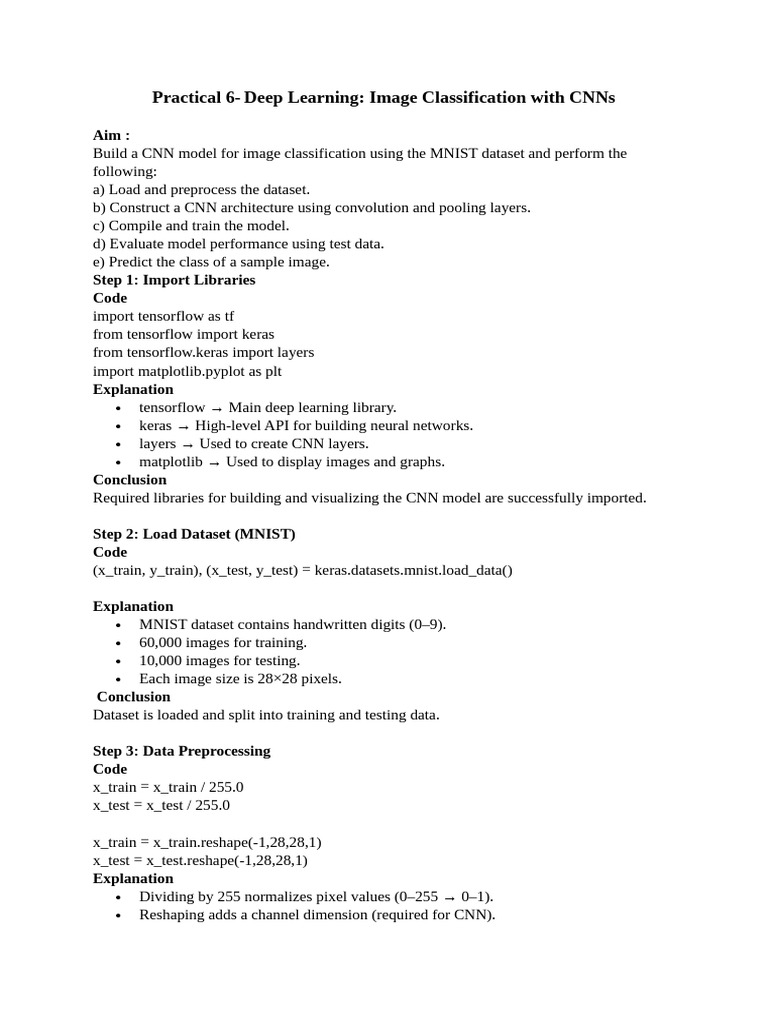 Practical 6 - Deep Learning - Image Classification With CNNs | PDF ...