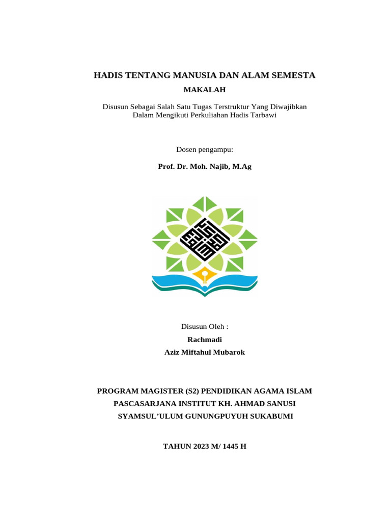Hadis Tentang Manusia Dan Alam Semesta | PDF
