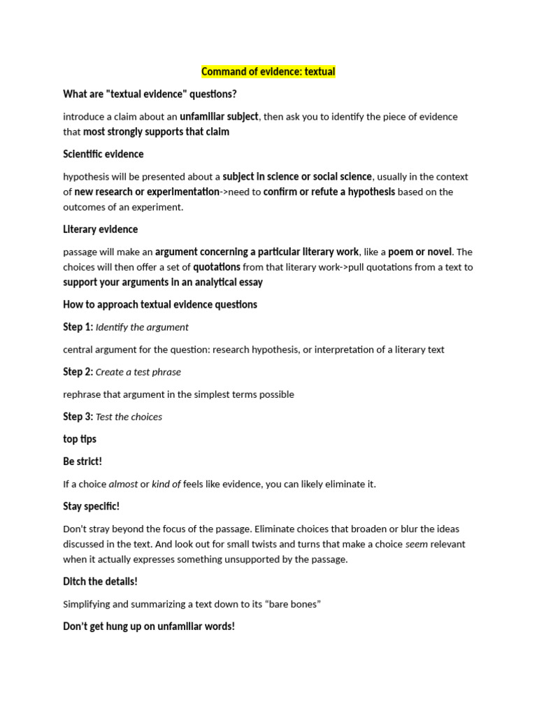 Command of Evidence | PDF | Argument | Evidence
