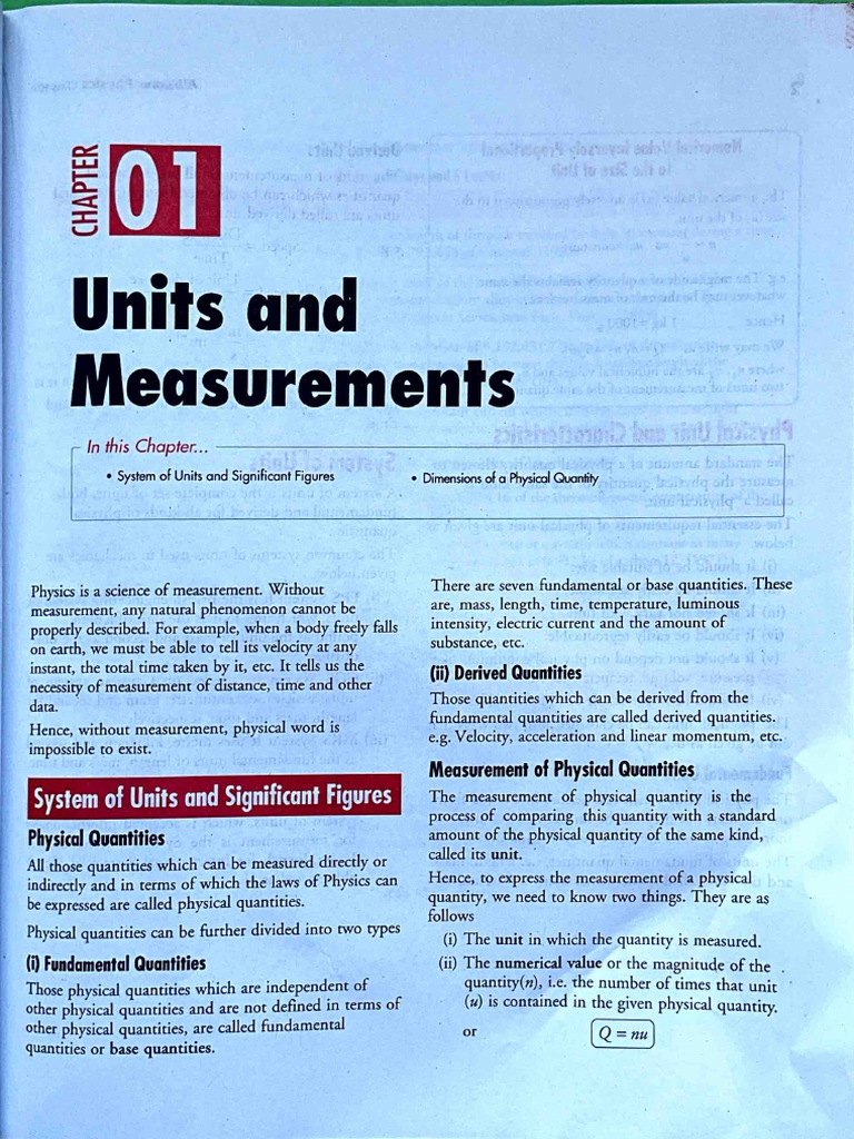Ch- 01 Units and Measurents | PDF