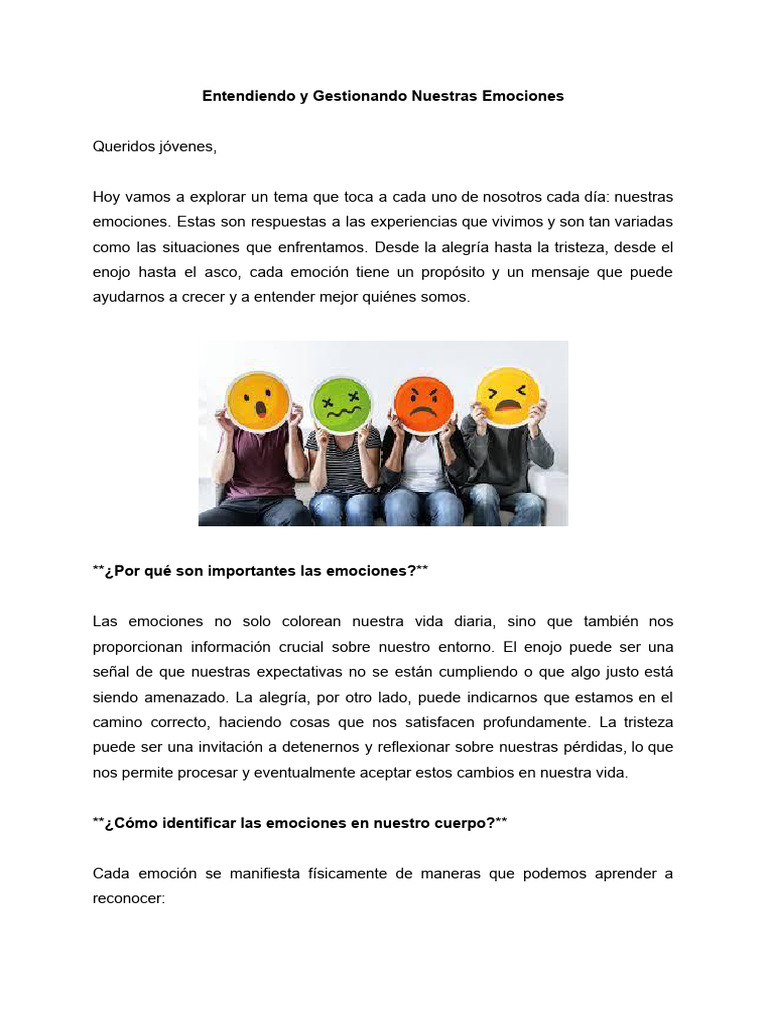 Entendiendo y Gestionando Nuestras Emociones | PDF | Las emociones | Asco