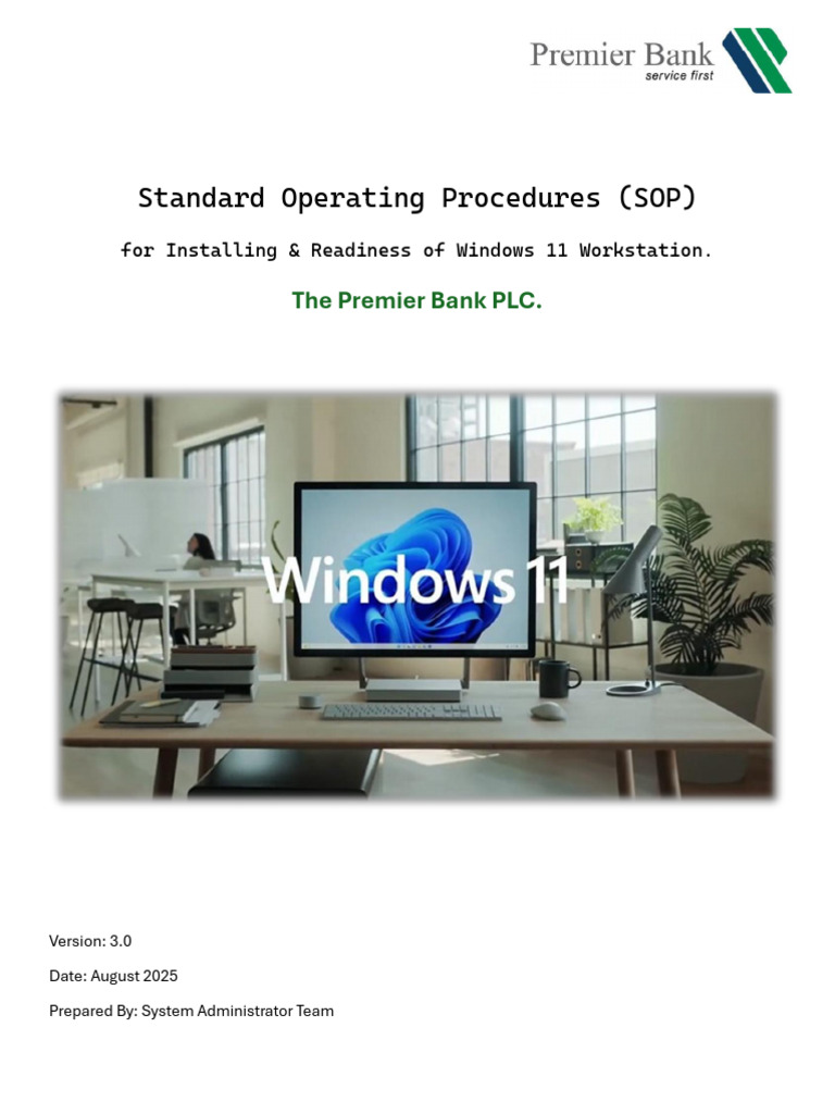 SOP-Installing & Readiness Windows 11 | PDF | Microsoft Windows | Bios