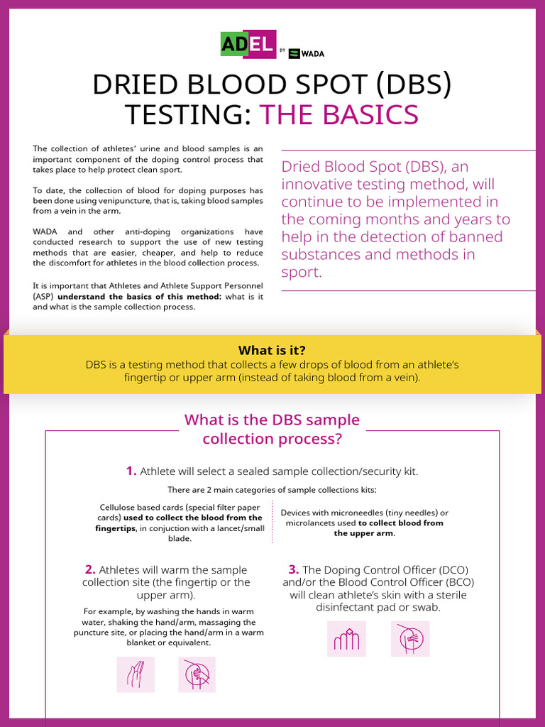 Dried Blood Spot Final | PDF | Doping In Sport