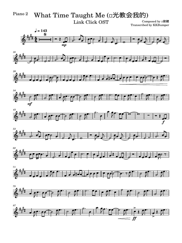 What Time Taught Me - Link Click Ost Piano 2 | PDF