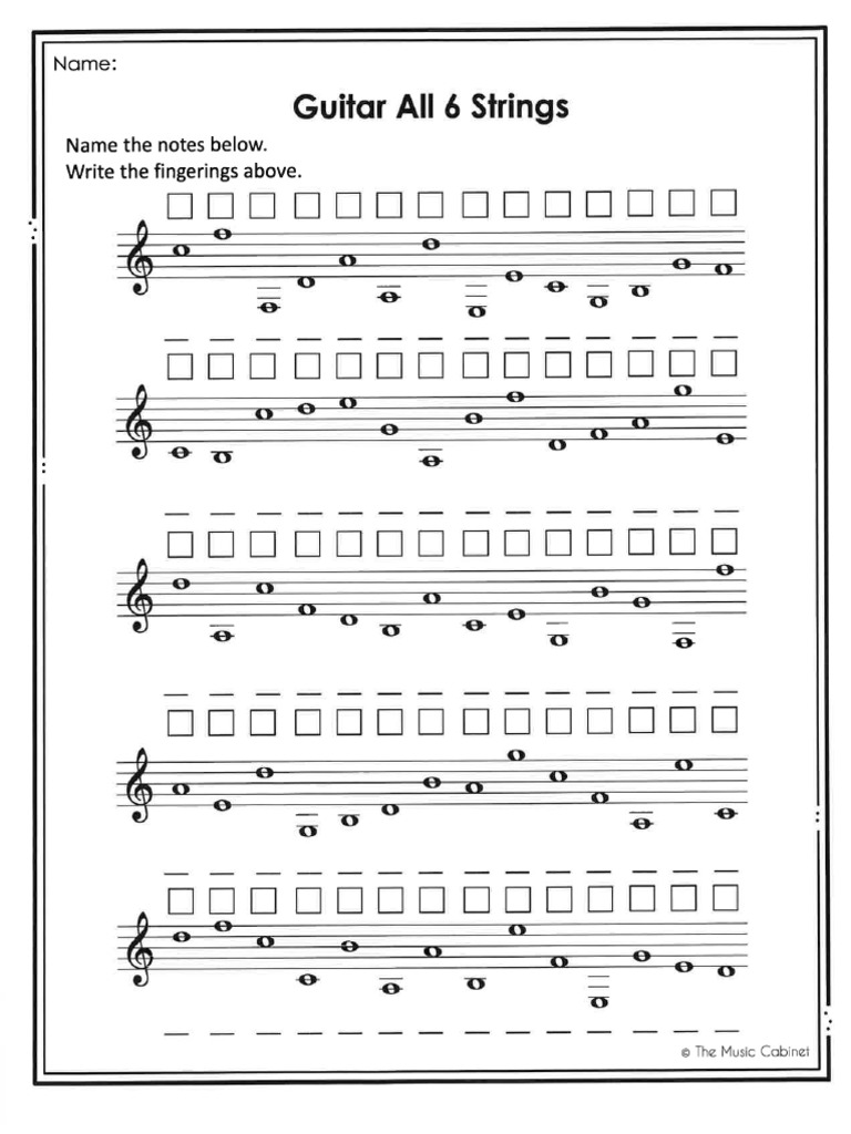 Guitar - 6 String Note Naming | PDF