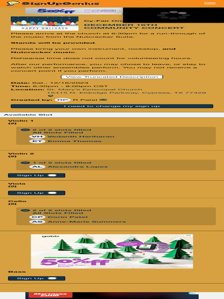 SignUpGenius - Mobile | PDF