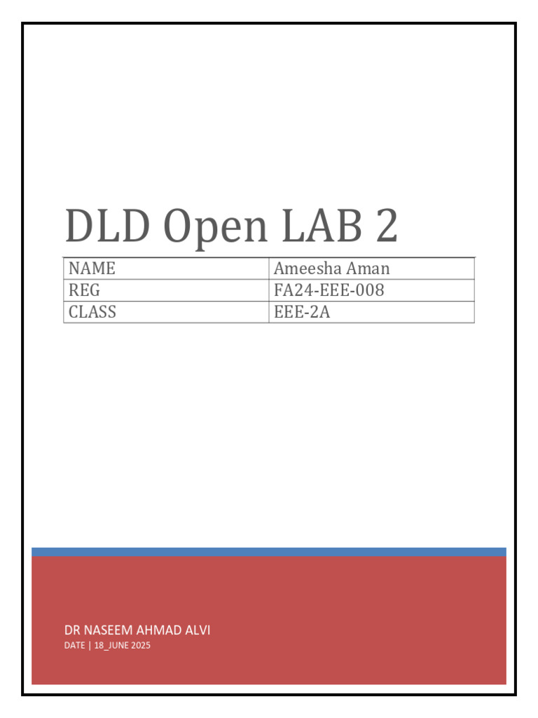 Open Lab 2 Eee008 (Dld) | PDF