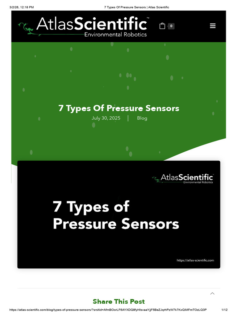 7 Types of Pressure Sensors - Atlas Scientific | PDF | Pressure ...