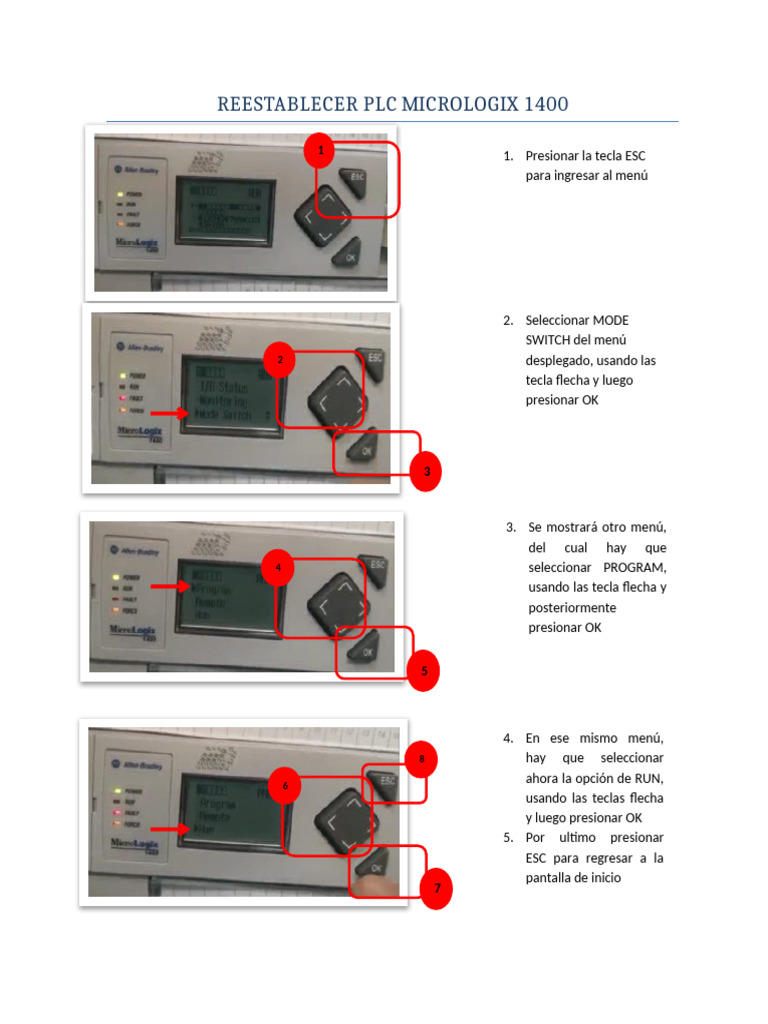 Reestablecer PLC Micrologix 1400 | PDF