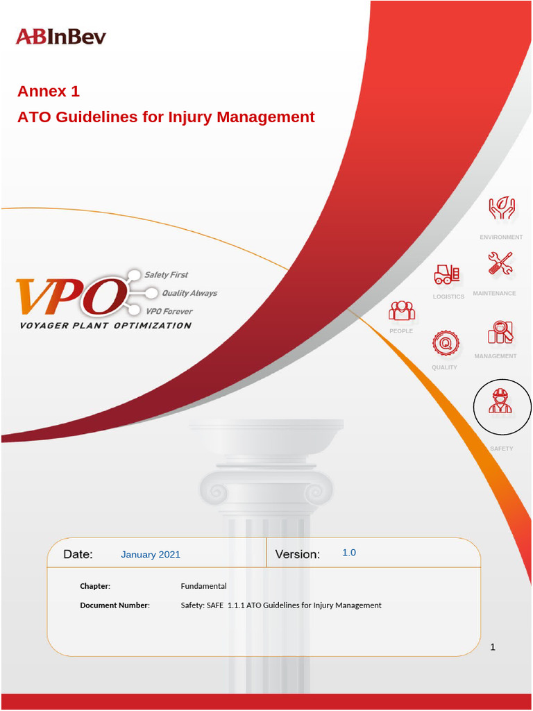 ABI SAFE 1.1.1 ATO Guidelines For Injury Management v2 | PDF | Safety