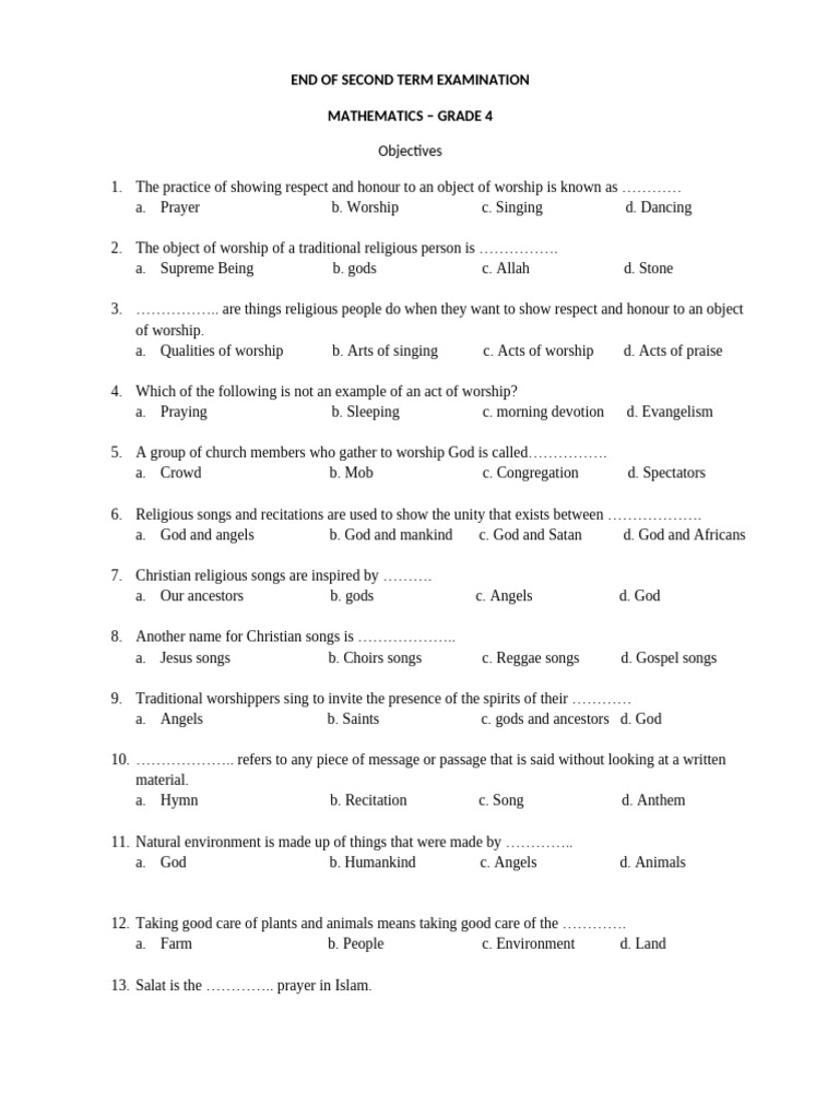 RME 4 | PDF | Worship | God