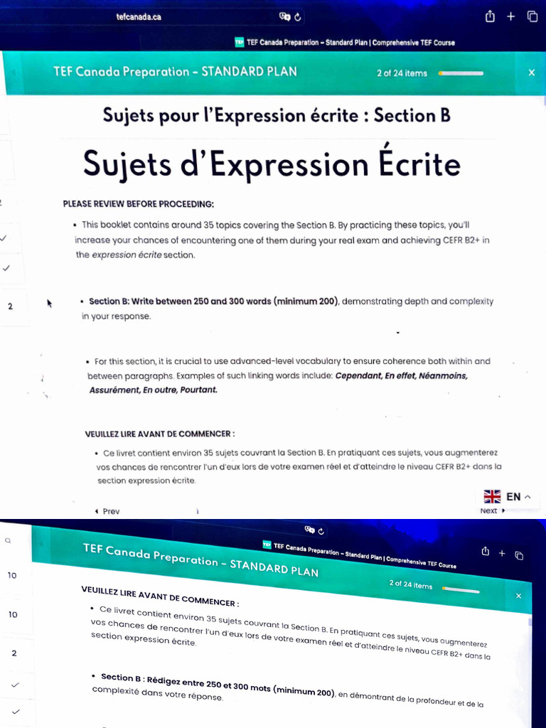 TEF Writing 002 | PDF