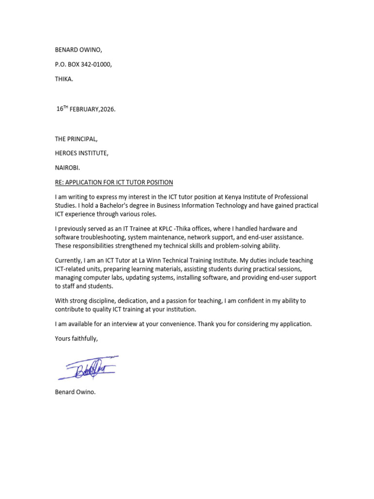 Application Letter Computer Science Trainer[1] 3 | PDF