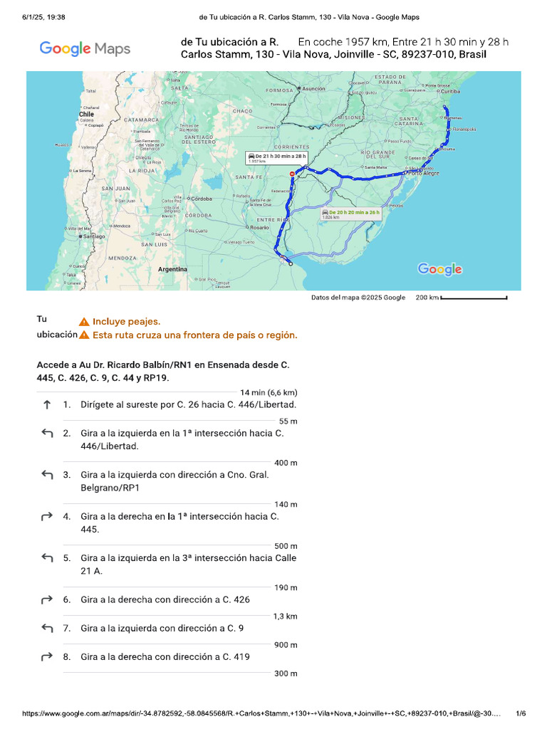 Ruta Indicaciones Mapa | PDF