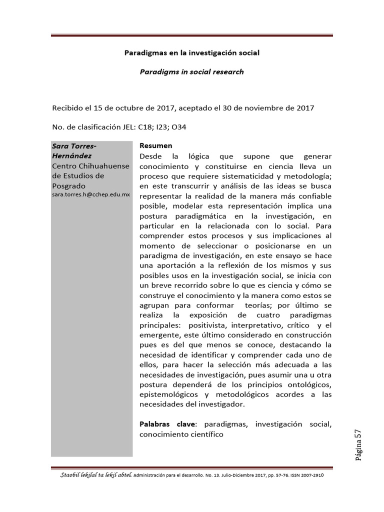 Paradigmas en La Investigacion Social Pa | PDF | Conocimiento | Paradigma