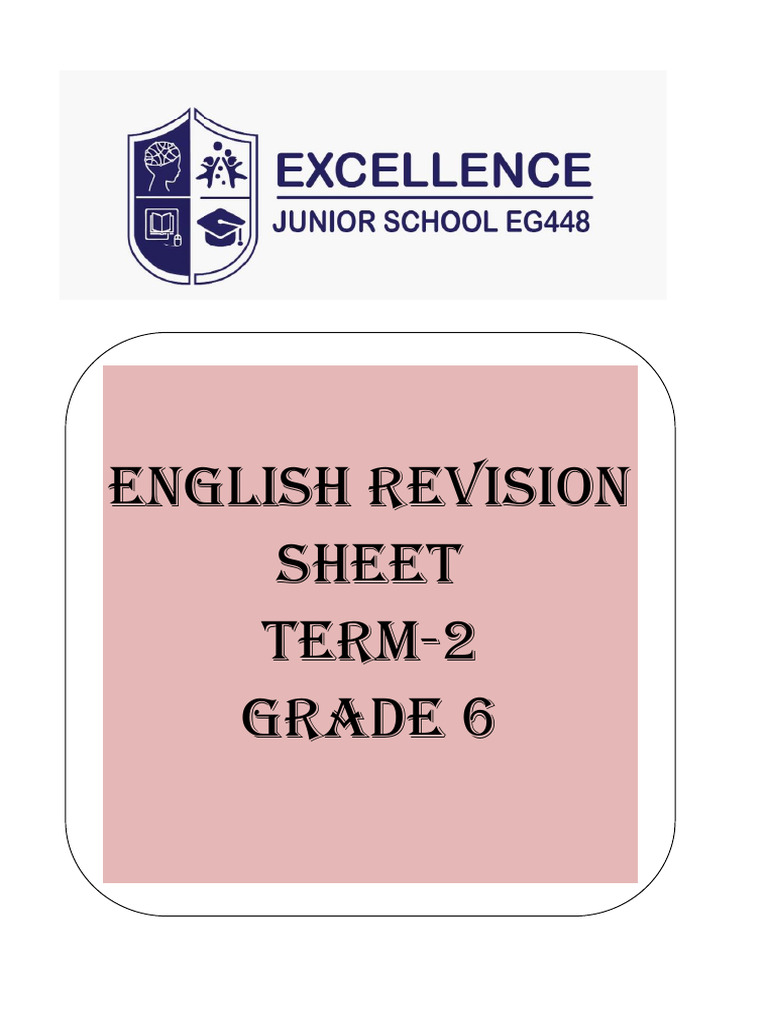 English Revision Sheet G6 Term2 2025 2026 | PDF
