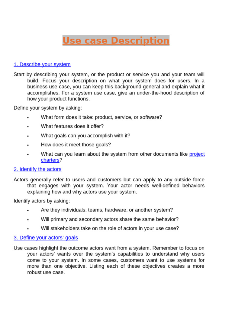 Use Case Description, Web Technologies | PDF | Use Case | Computing