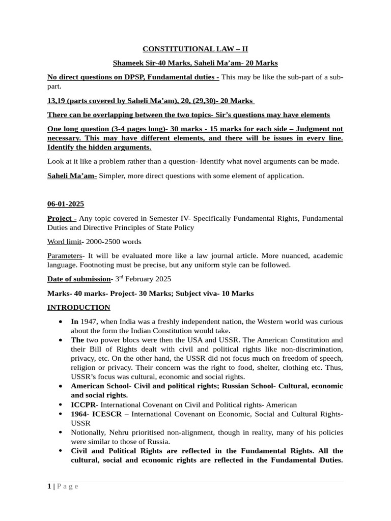 Constitutional Law- II- Class Notes | PDF | Statutory Interpretation ...