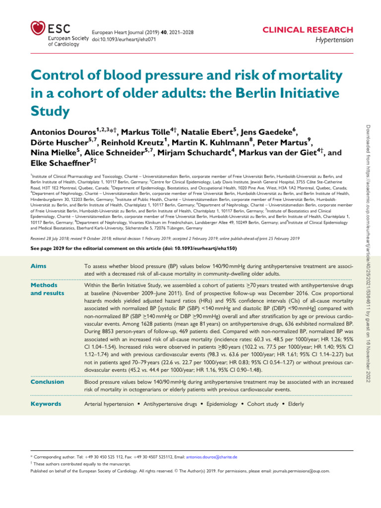 Control of Blood Pressure | PDF | Blood Pressure | Clinical Medicine