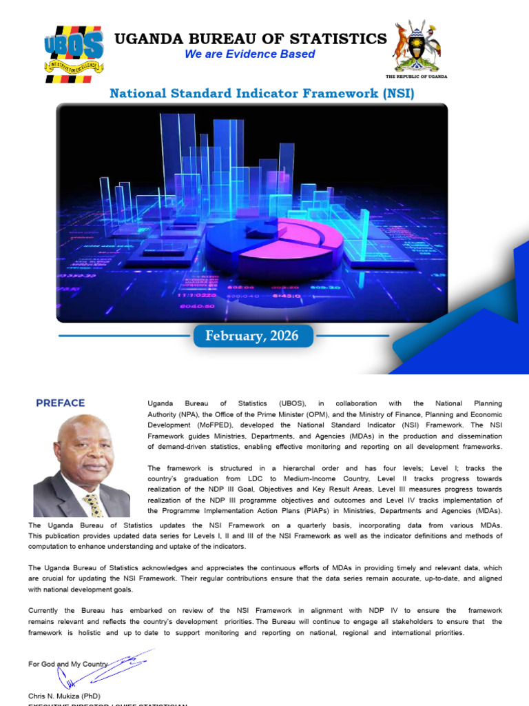 Uganda National Standard Indicator Framework NSI 2026 | PDF | Gross ...