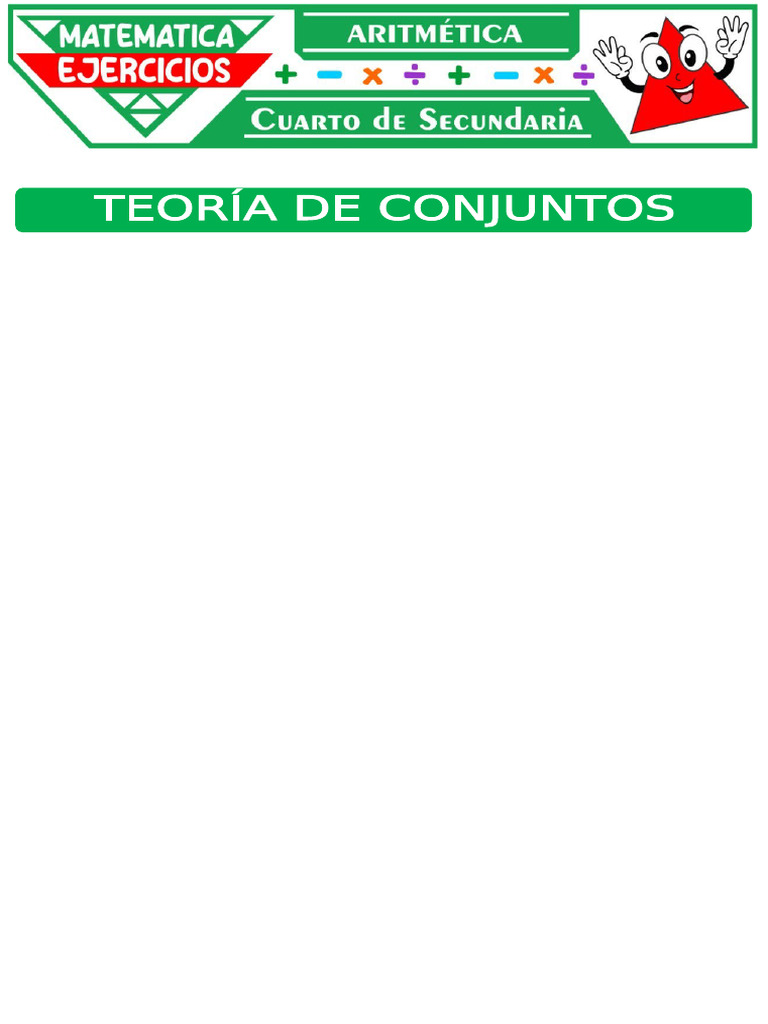 Teoria de Conjuntos para Cuarto Grado de Secundaria | PDF
