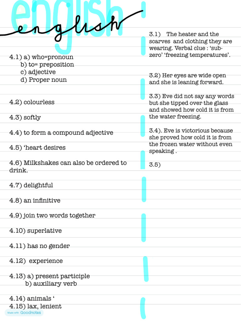 English Activity Notes | PDF | Adjective | Verb