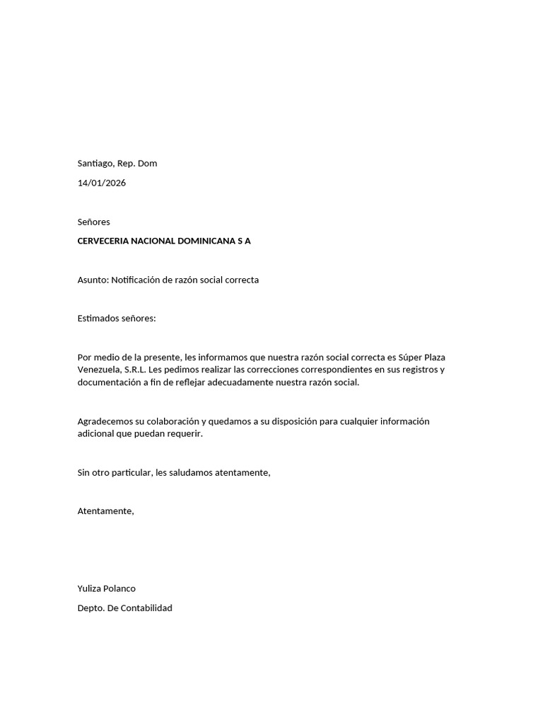 Cambio de Razon Social | PDF