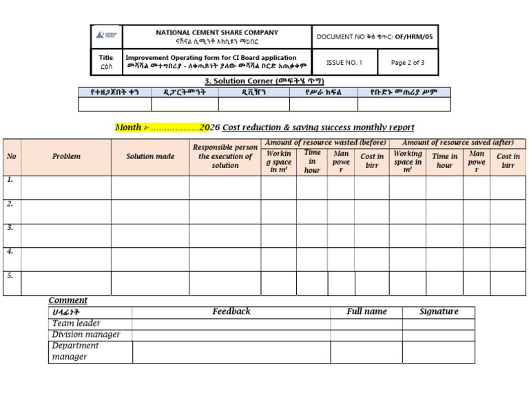 3 Solution Corner Cost Reduction and Saving Success Monthly Report | PDF