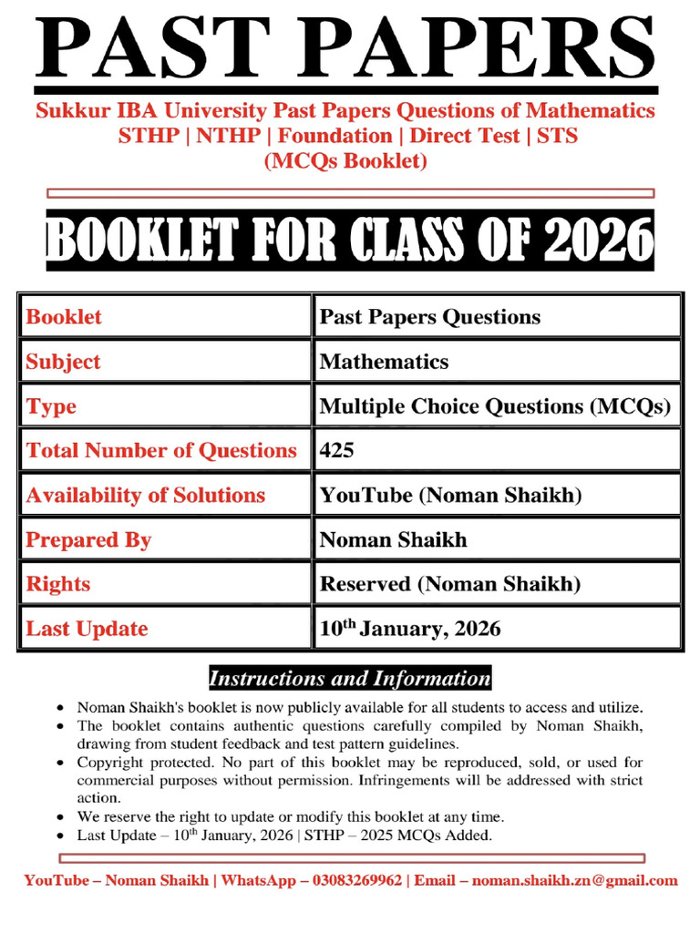 Past Papers (10th January 2026) | PDF