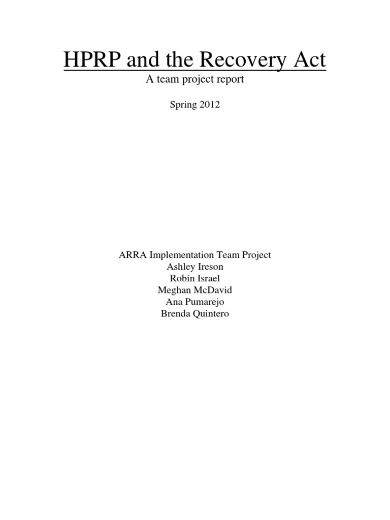 HPRP and The Recovery Act | PDF | Homelessness | United States ...