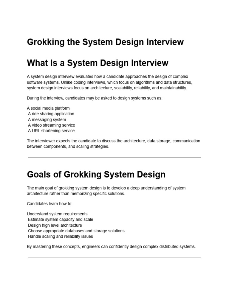 Grokking The System Design Interview | PDF | Scalability | Load ...