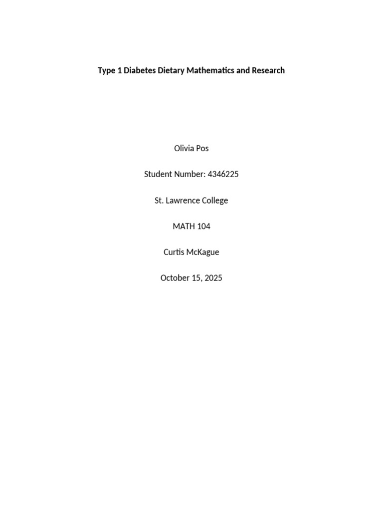 V2 Math Assignment Diabetes | PDF | Diabetes | Hypoglycemia