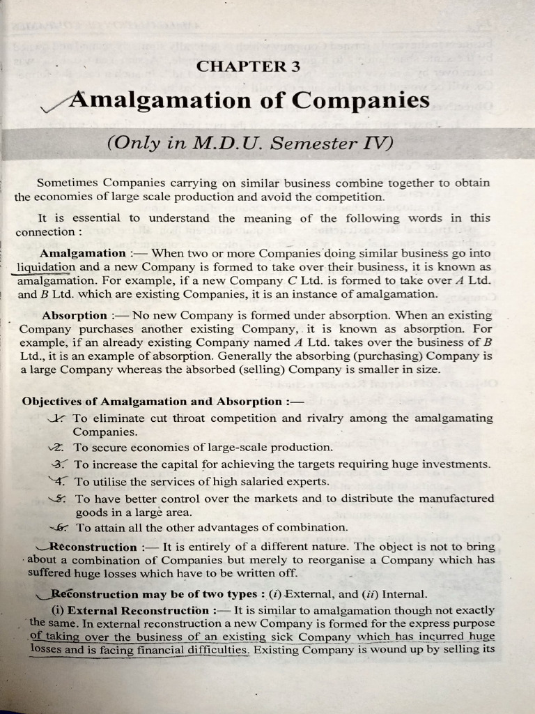 Amalgamation of Companies | PDF