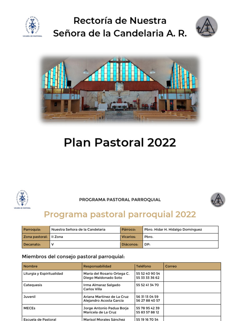 Plan Pastoral 2022 Candelaria Oficial | PDF | Liturgia | eucaristía