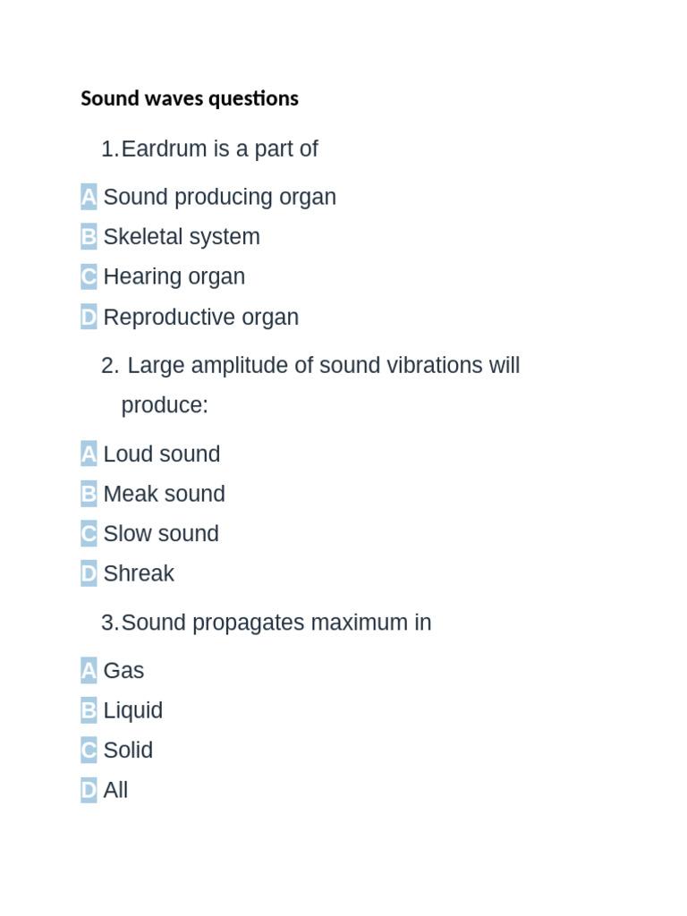 Sound Waves Questions | PDF | Sound | Waves