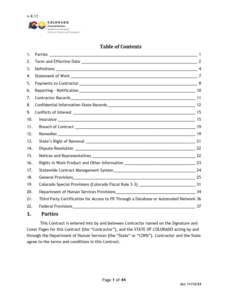 CDHS Contract Wizard Contract Template V 4.11 - Terms and Conditions ...