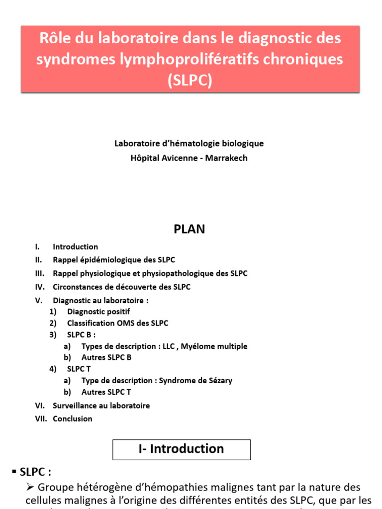 RDL Dans Le Diagnostic Des SLPC BIOLOGIE | PDF | Lymphome | Lymphocyte