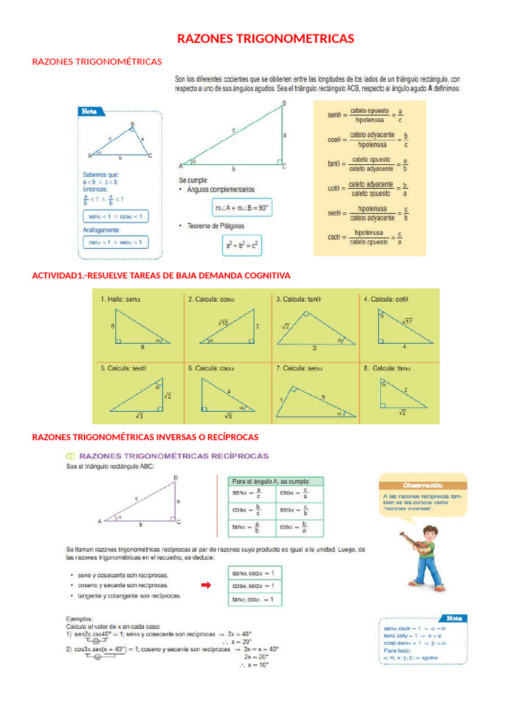 Razones Trigonometricas 2 | PDF