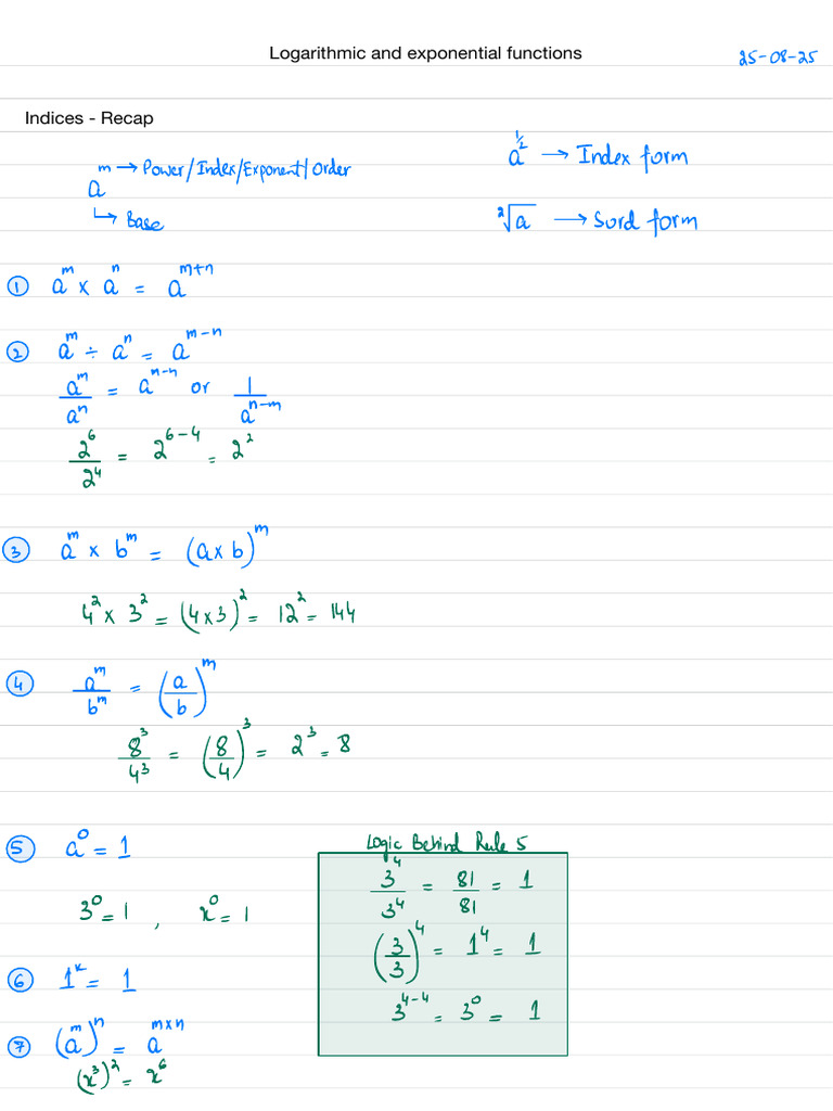 Logarithmic and Exponential Functions | PDF | Logarithm | Abstract Algebra