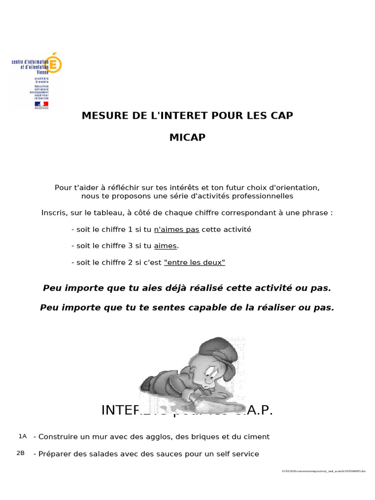 MICAP | PDF | Accueil