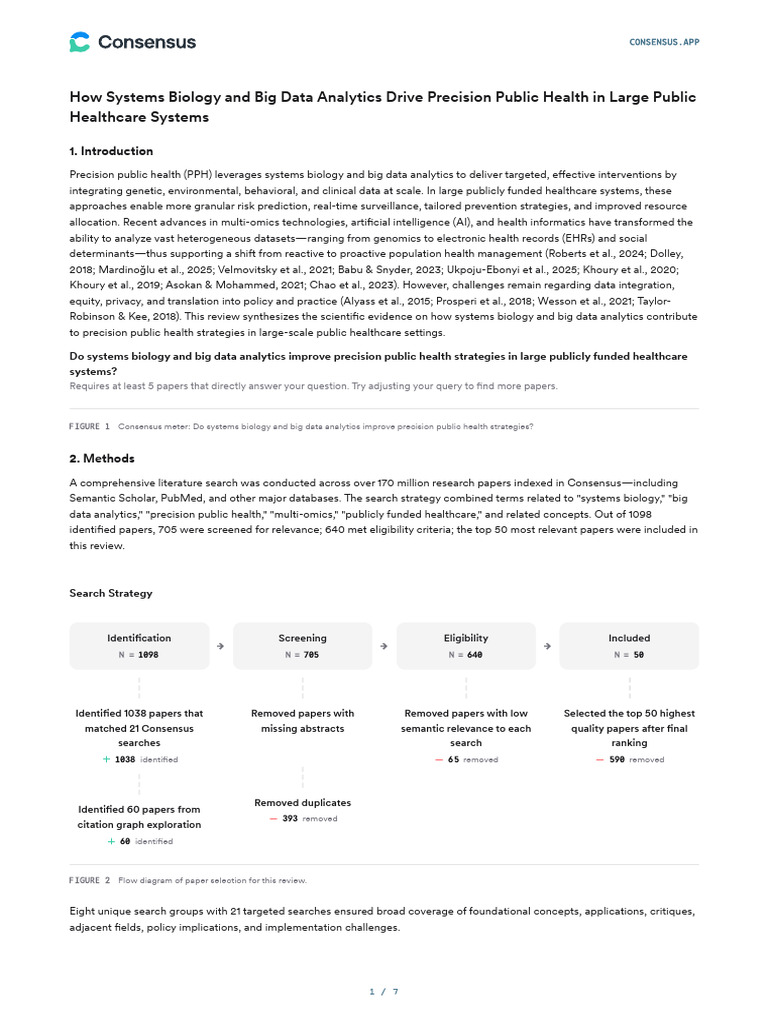 How Can Systems Biology and Big Data Analytics Con | PDF | Systems ...
