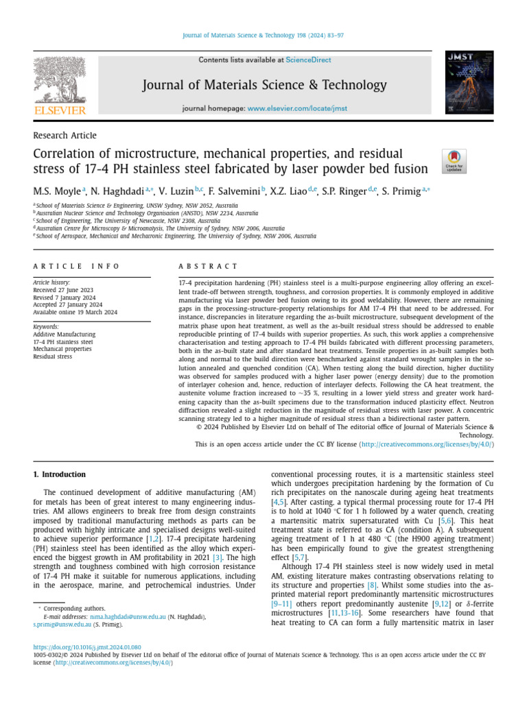 Correlation of Microstructure, Mechanical Properties, and Residual ...