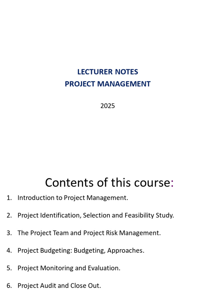Notes of Project Management Part 1 | PDF | Net Present Value ...