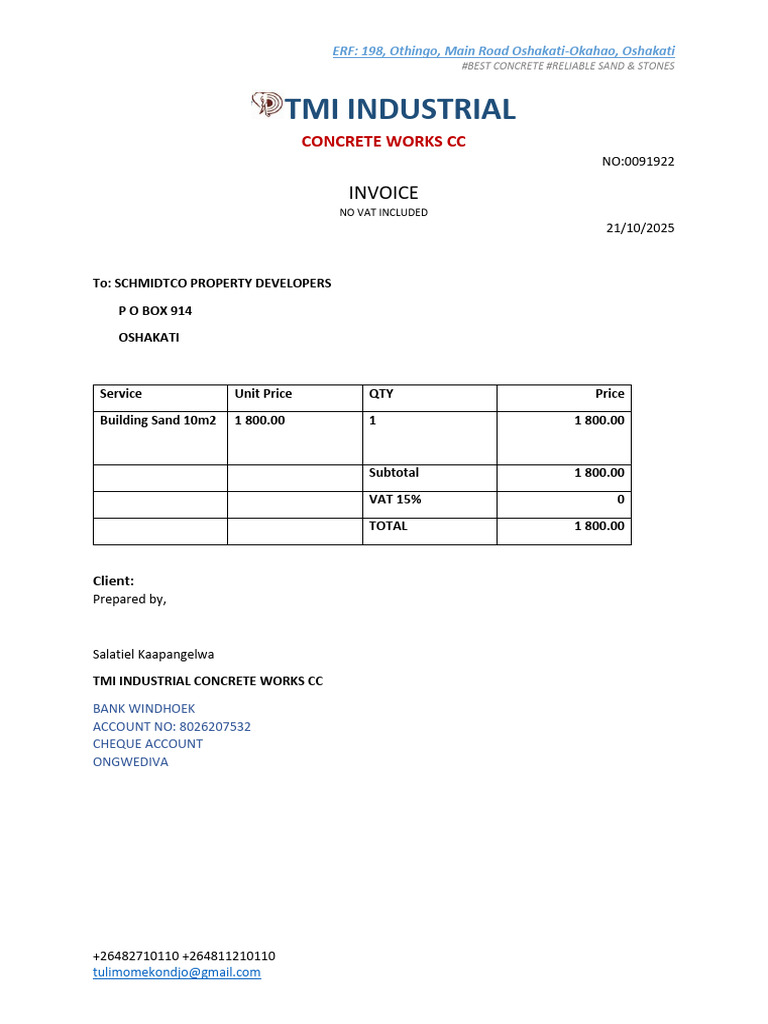 Building Sand10m3 Invoice | PDF