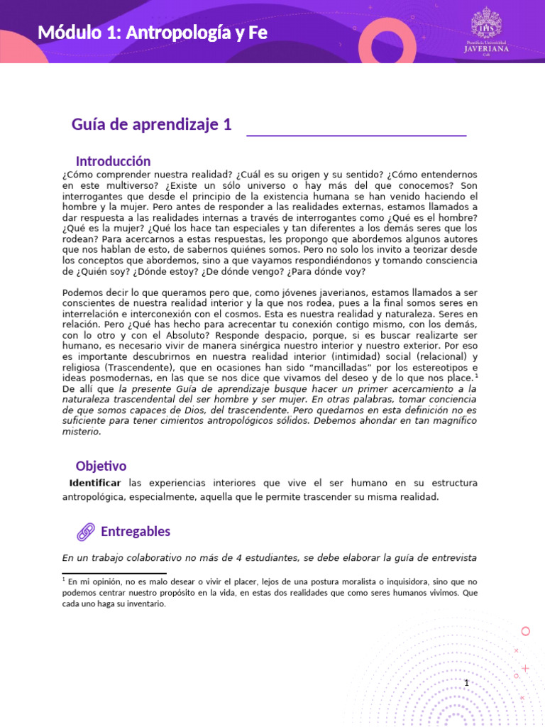Guía de aprendizaje No. 1 - Copy (2) | PDF | Trascendencia (filosofía ...