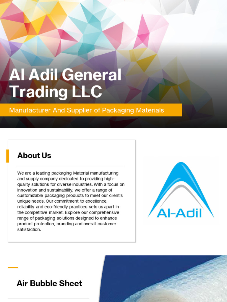 Al Adil Company Profile Packaging Material | PDF