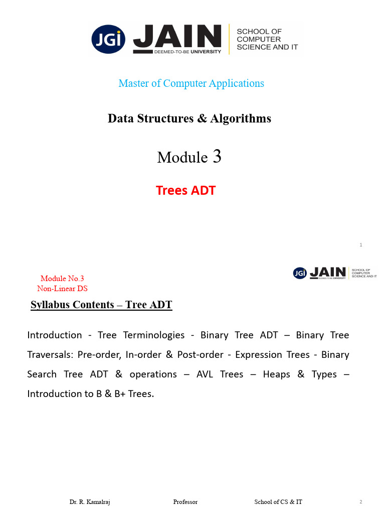 Module III_Trees ADT | PDF | Computer Programming | Algorithms And Data ...