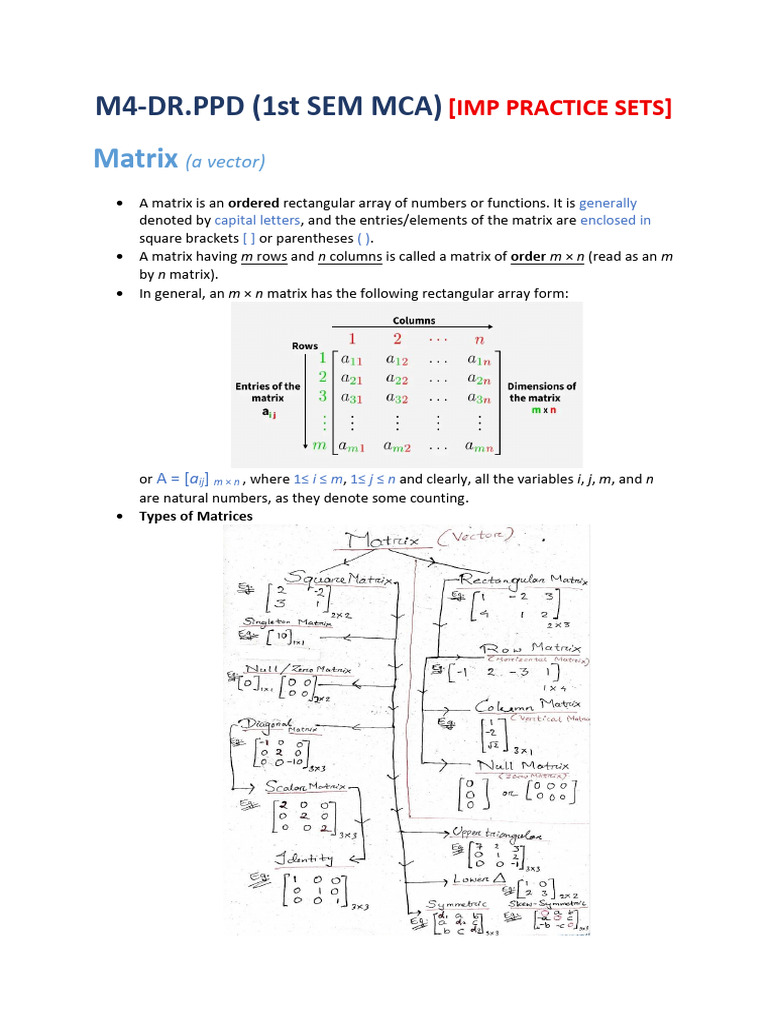 Qs Matrix, Determinant and System of Linear Equations (M4DRPPD) | PDF ...